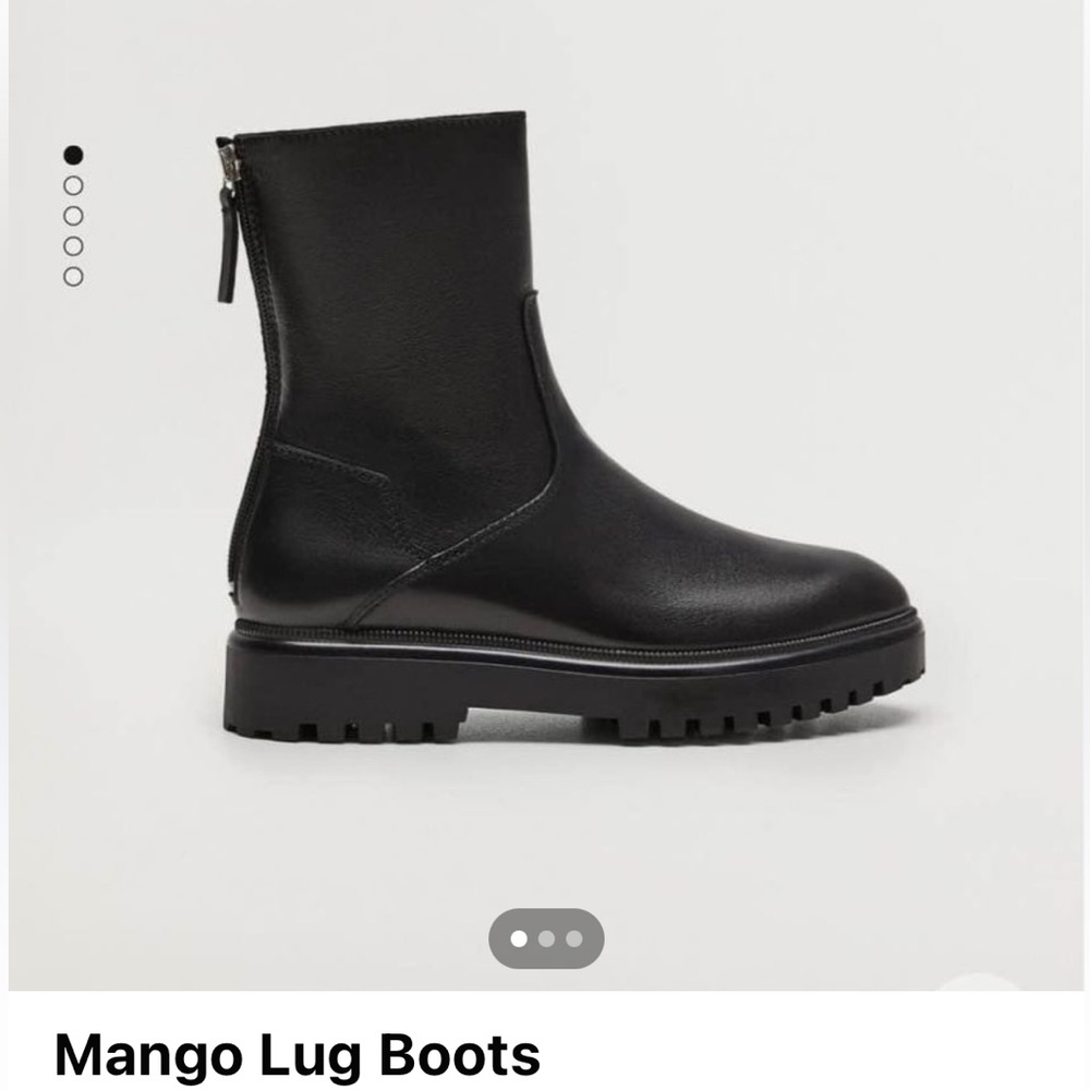 Mango Leather Boot Size 9.5 - Picture 1 of 3